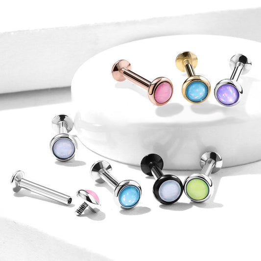 1pc Illuminating Stone Labret Stud Helix Tragus Cartilage Internally Threaded