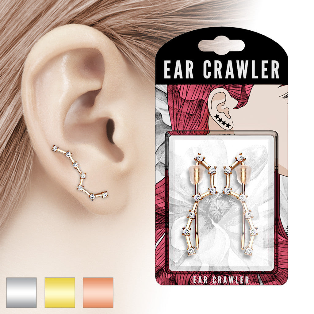 Ear Crawler Earrings Retail Peg Pack - CZ Set Big Dipper