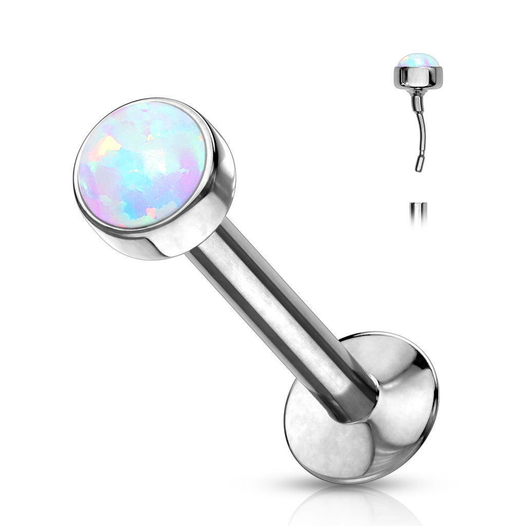 1pc Push In Opal Dome 16g Labret Monroe Stud Lip Ring Helix Ear Cartilage