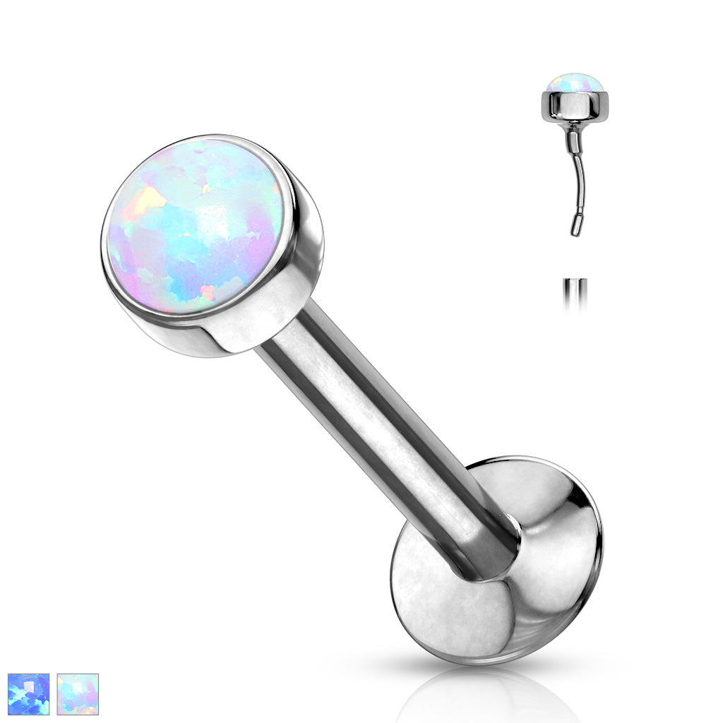 1pc Push In Opal Dome 16g Labret Monroe Stud Lip Ring Helix Ear Cartilage