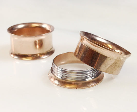 Internally Threaded Double Flare Tunnels Rose Gold- PAIR