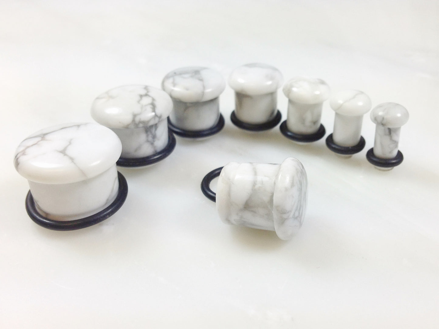Stone Plugs Single Flare Howlite - by the pair