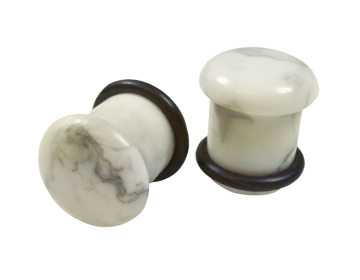 Stone Plugs Single Flare Howlite - by the pair