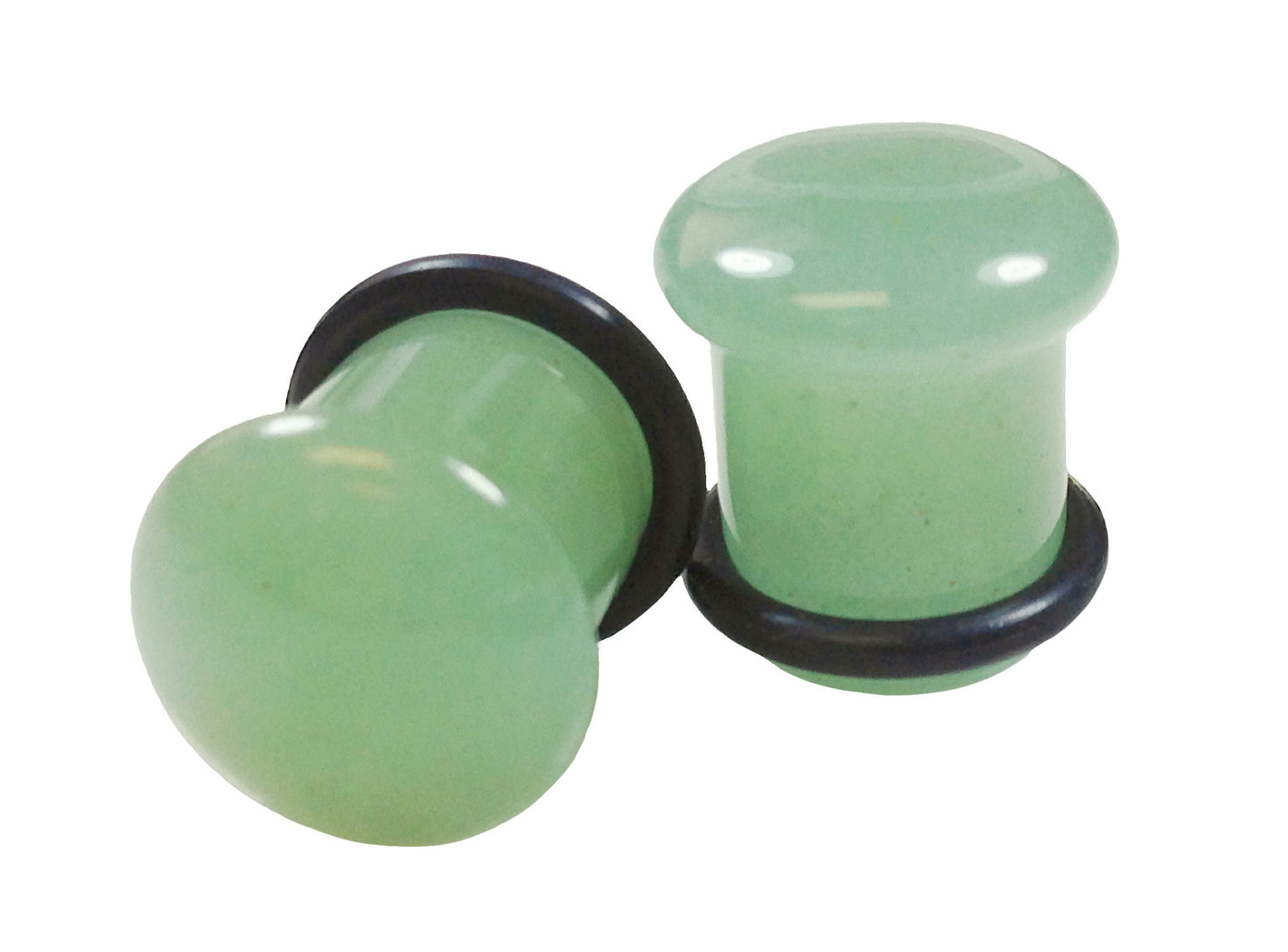 Stone Plugs Single Flare Green Adventurine - by the pair