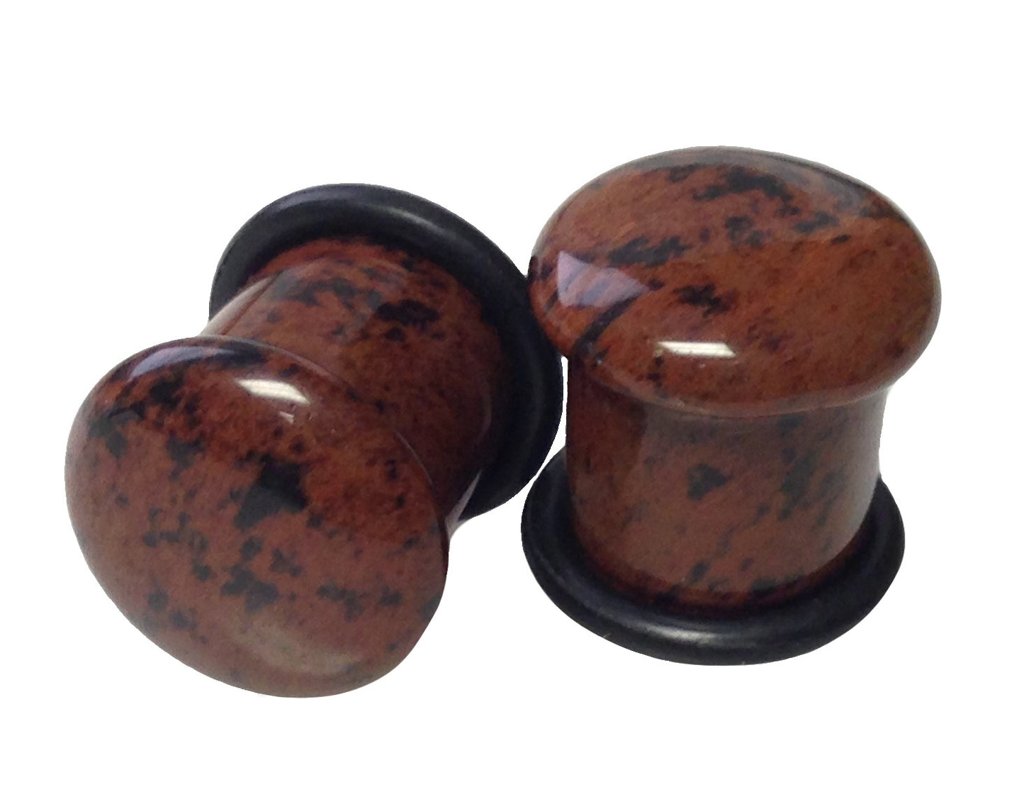 Stone Plugs Single Flare Mahogany Obsidian - by the pair