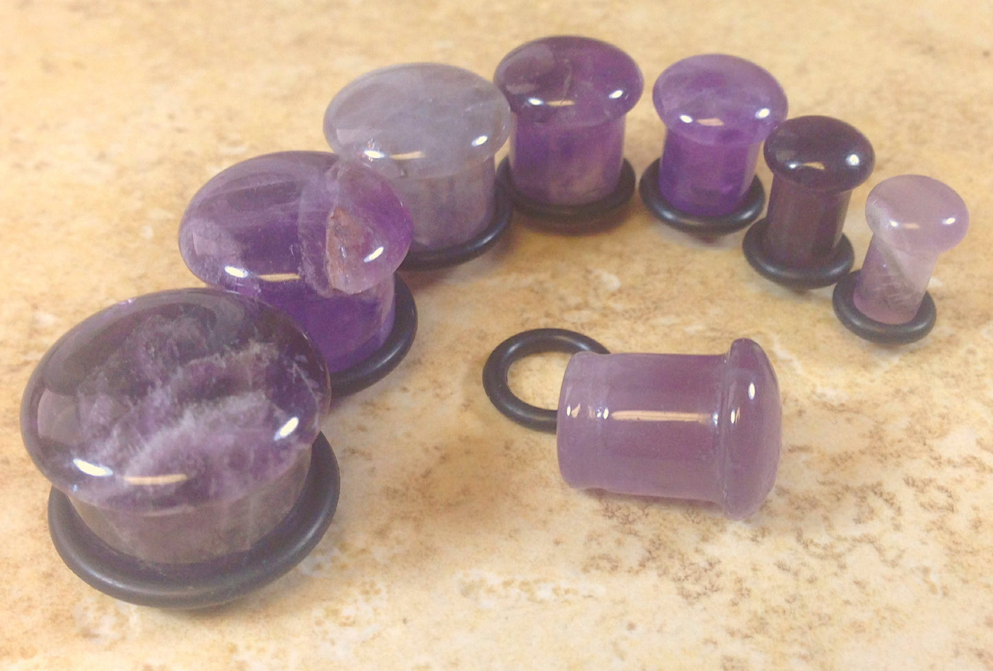 Stone Plugs Single Flare Amethyst - by the pair