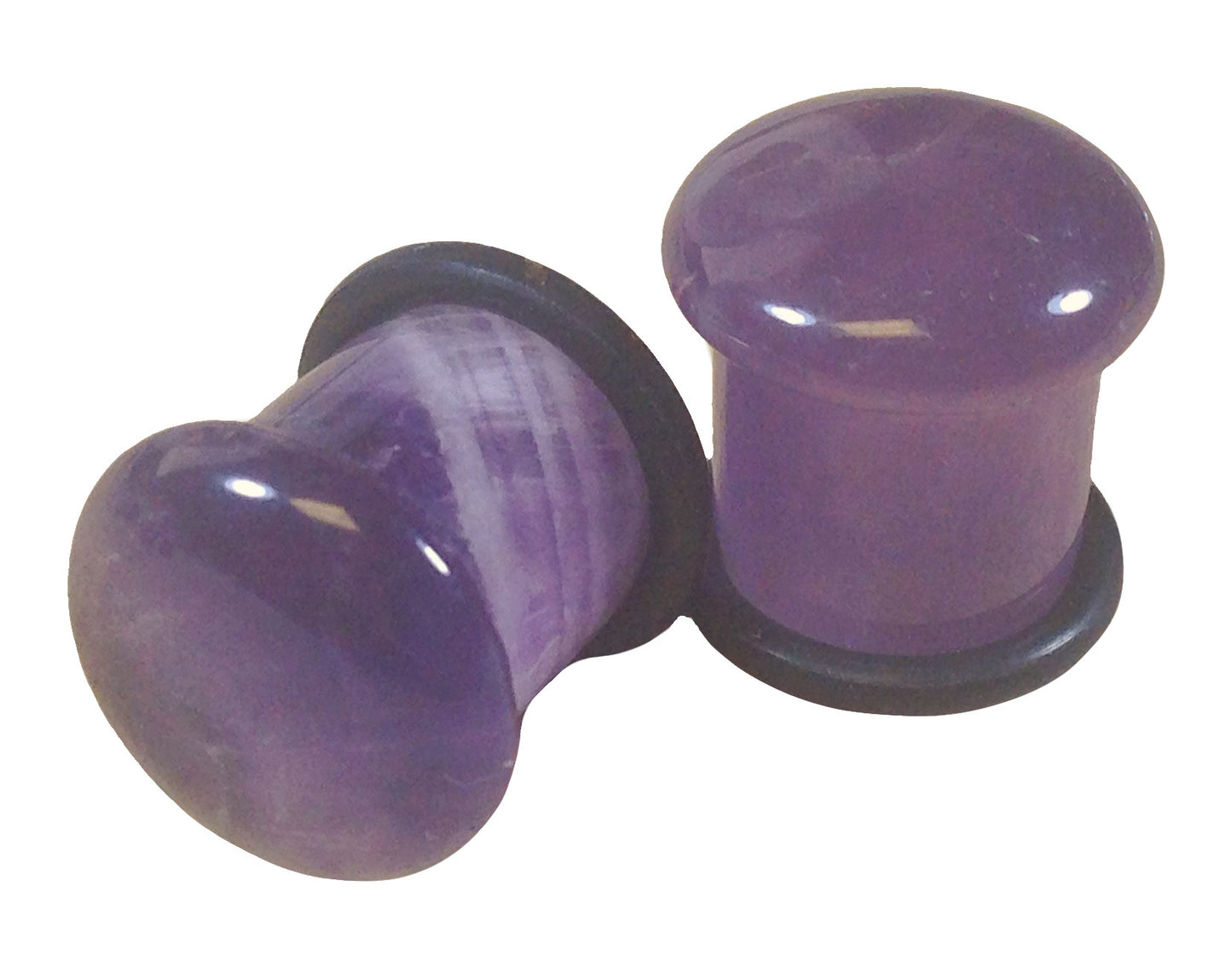 Stone Plugs Single Flare Amethyst - by the pair