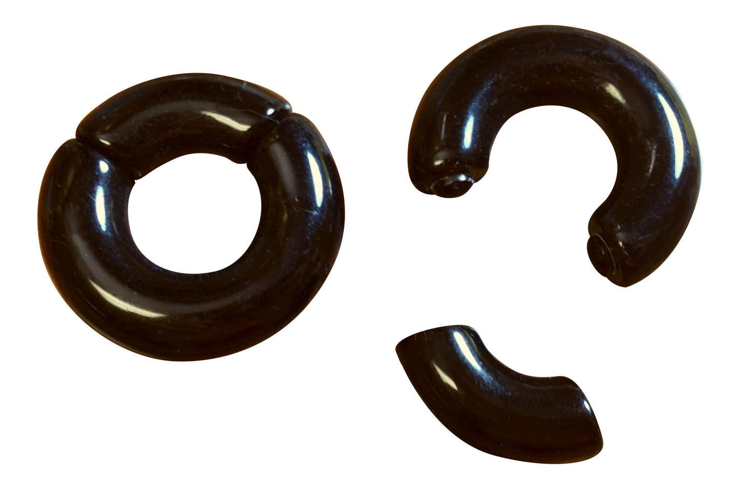 10pk Black Acrylic Segment Rings