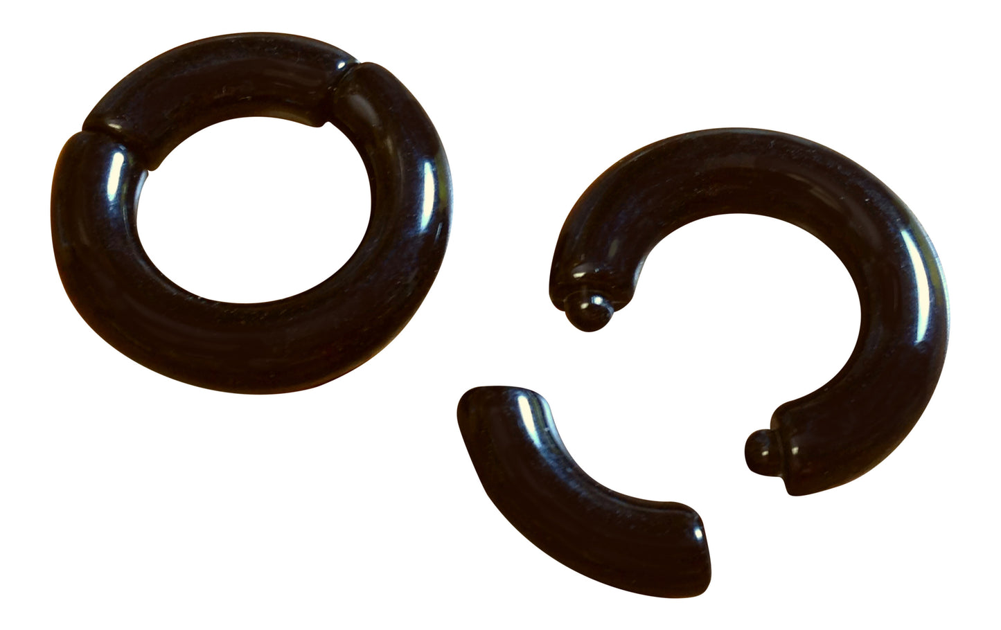 10pk Black Acrylic Segment Rings