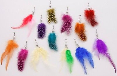 10pcs Neon Feathers Mix Belly Rings Navel naval