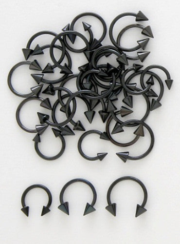 30pc Titanium Anodized Black Spiked Circular Barbells