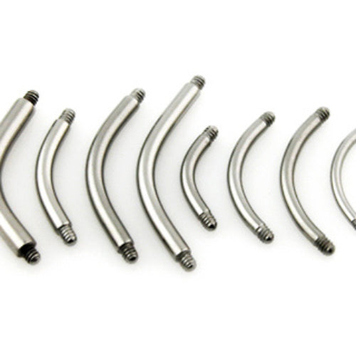 10pk Replacement Threaded Curved 316L Surgical Steel Bars