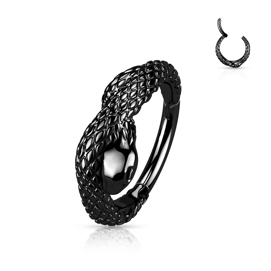 1pc Coiled Snake Hinged Segment Ring Surgical Steel Septum Hoop Helix Daith