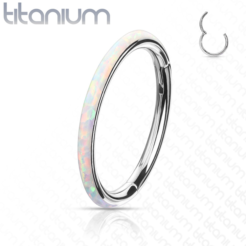 1pc Implant Grade Titanium Opal Outer Edge Hinged Segment Ring Septum Clicker