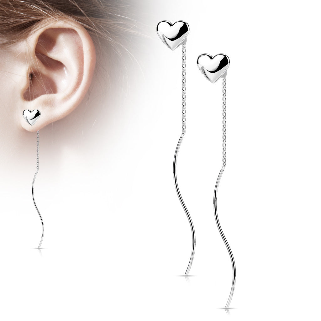 Surgical steel shop threader earrings