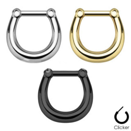 1pc Horseshoe Shaped Septum Clicker 316L Surgical Steel 16g Nose Ring