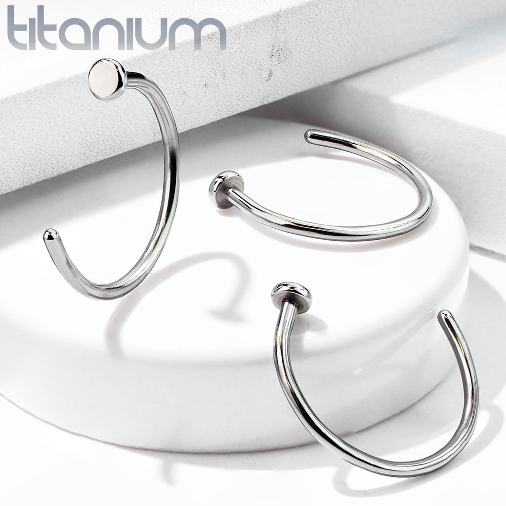 10pcs Implant Grade Titanium Nose Hoop Rings Studs Screws Wholesale Body Jewelry