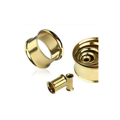 16pc Gold Double Flare Tunnels