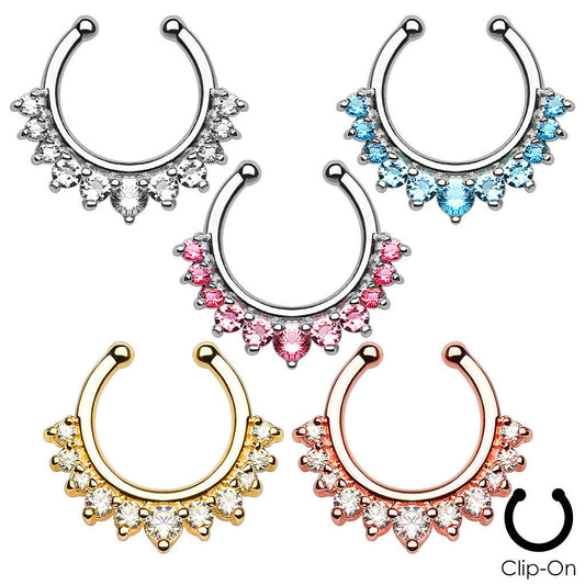 1pc Non-Piercing Line Gems Septum Hanger