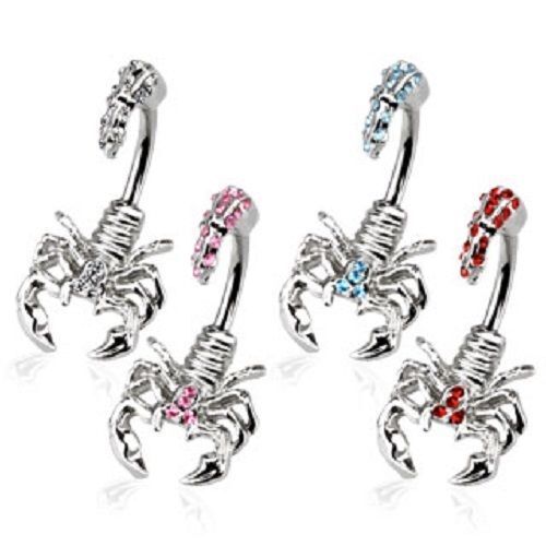 1pc Scorpion Gemmed Belly Ring Pierced Navel Naval