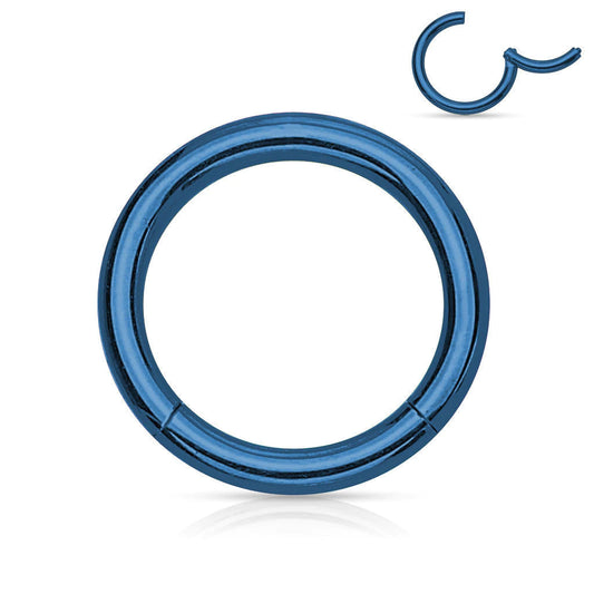 1pc Hinged Segment Ring Septum Clicker - Blue