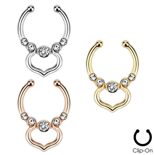 1pc Non-Piercing Venus w/Gems Septum Hanger