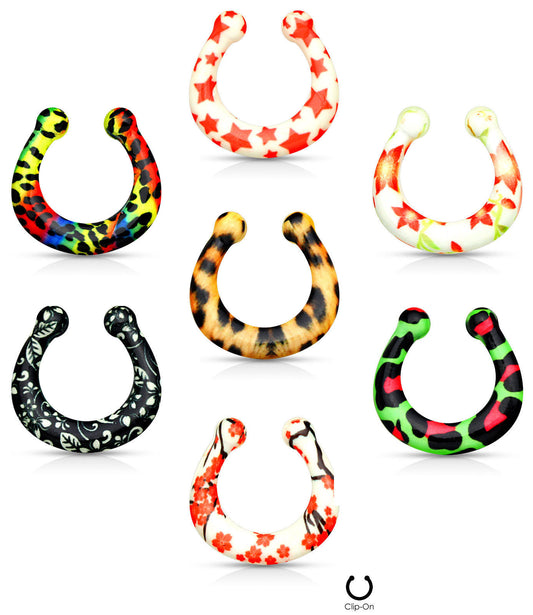 1pc Non-Piercing Print Septum Hanger