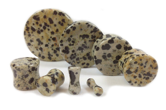 Stone Plugs Dalmatian Jasper Organic - by the pair