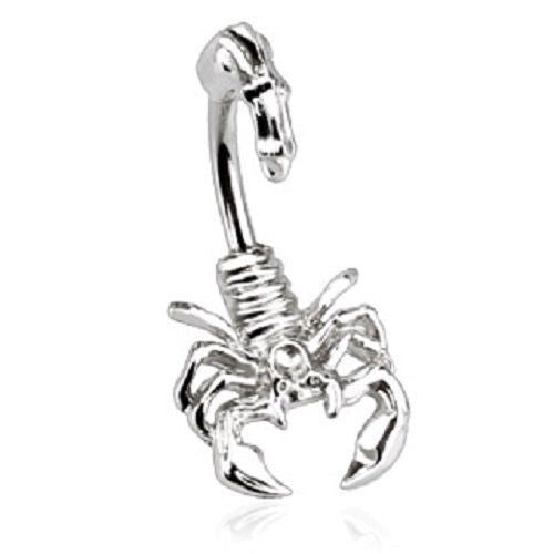 1pc Scorpion Belly Ring Pierced Navel 316L Surgical Steel