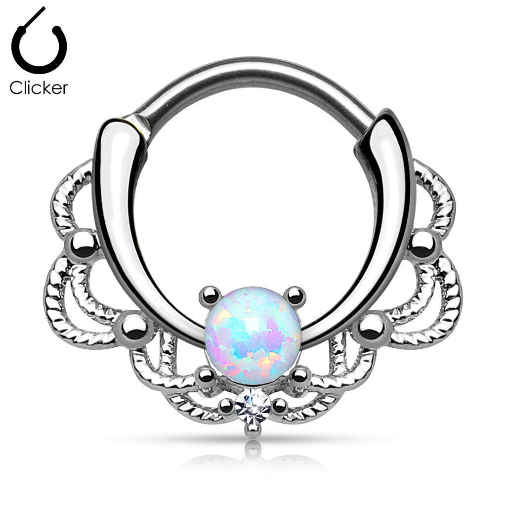 1pc Lacey Single Opal Septum Clicker