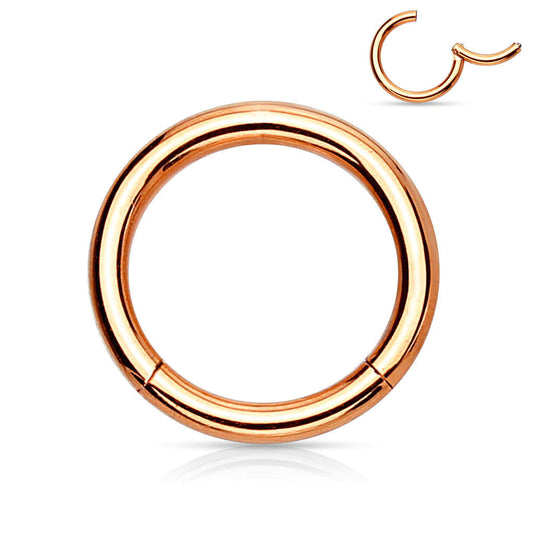 1pc Hinged Segment Ring Septum Clicker - Rose Gold