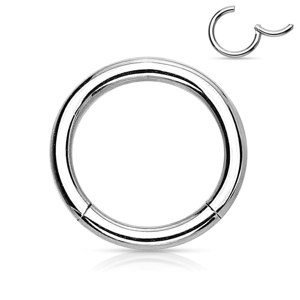 1pc Hinged Segment Ring Septum Clicker - Silver
