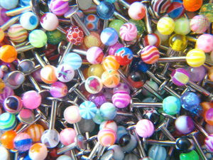 50pc Big Mix UV Ball 316L Surgical Steel Labrets  Monroes Wholesale Body Jewelry