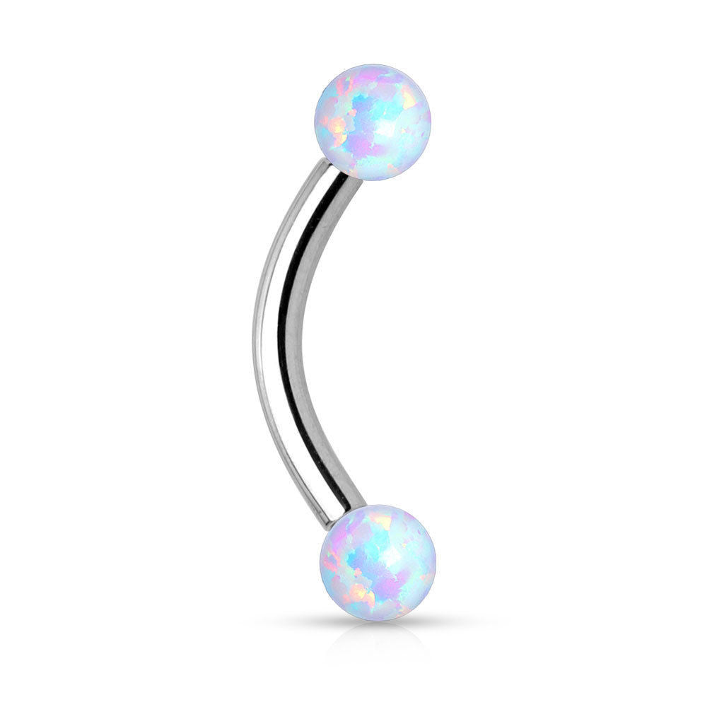 1pc Opal Balls Surgical Steel Eyebrow Ring 16g 5/16"