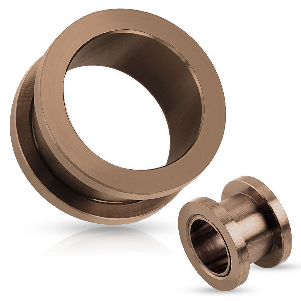 Bronze Plated Steel Screw Fit Tunnels - PAIR
