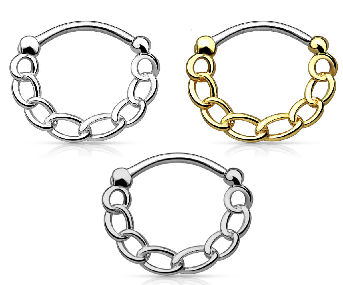 Chains Style Septum Clicker Rings