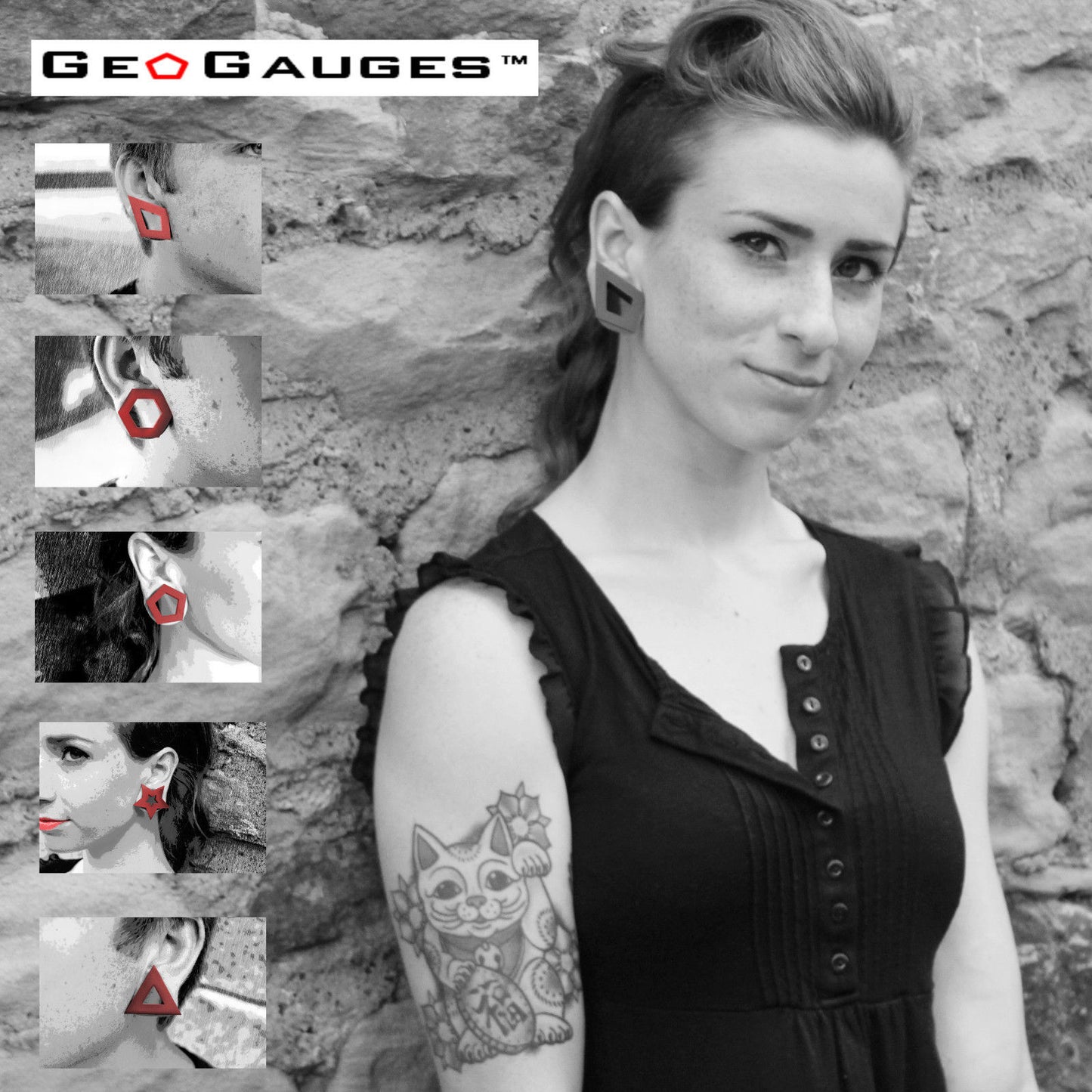 35 Pair Wholesale Lot of Black GeoGauges Brand Silicone Tunnels