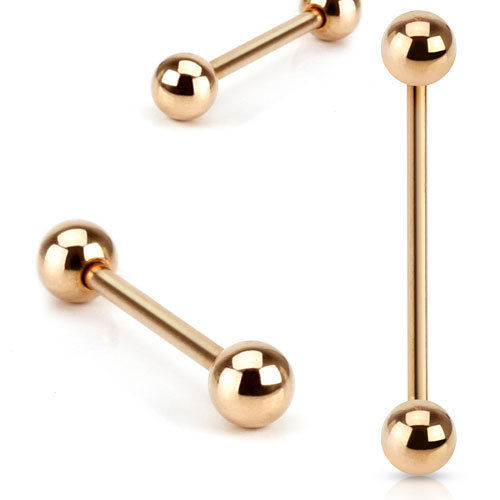 1pc Rose Gold Barbell Tongue / Tragus / Eyebrow / Nipple / Industrial Ring