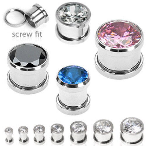 PAIR Large Gem Screw Fit Tunnels