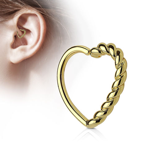 1pc Half Braided Heart Bendable Cartilage Daith Hoop Ring