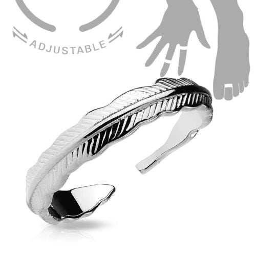Tribal Feather Adjustable Mid Ring / Toe Ring