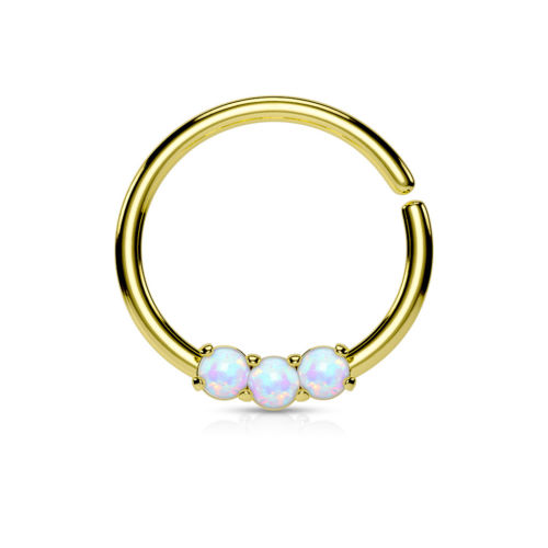 1pc Bendable Three Opal Septum / Cartilage Ring