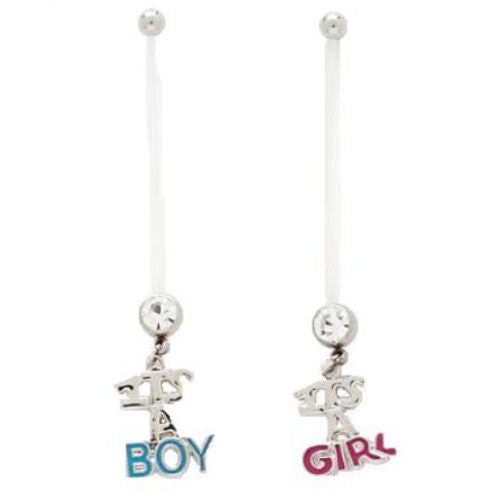 1pc Birth Announcement Pregnancy Belly Rings - It's A Boy / It's A Girl