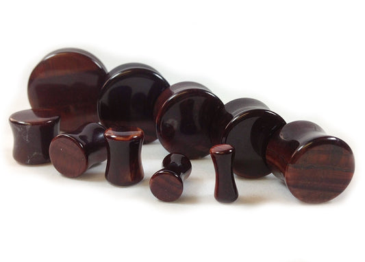 Stone Plugs Red Tiger Eye Organic - by the pair