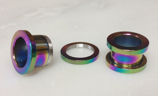 Screw Fit Flesh Tunnels Rainbow - PAIR