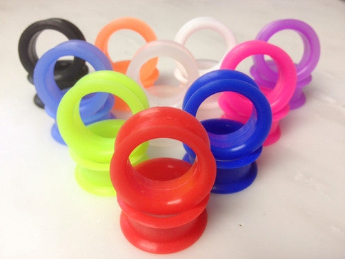 Soft Silicone Tunnels Large Gauge 18mm thru 30mm - Pair