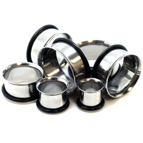 Steel Single Flare Tunnels - PAIR 12g thru 2" available