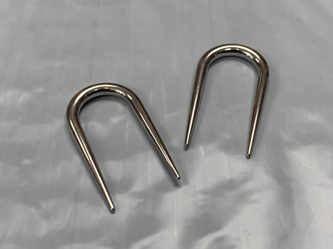 PAIR Surgical Steel U-Shaped Tapers Ear Plug Earring Gauge Guage Body Jewelry