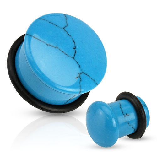 Stone Plugs Single Flare Turquoise - by the pair